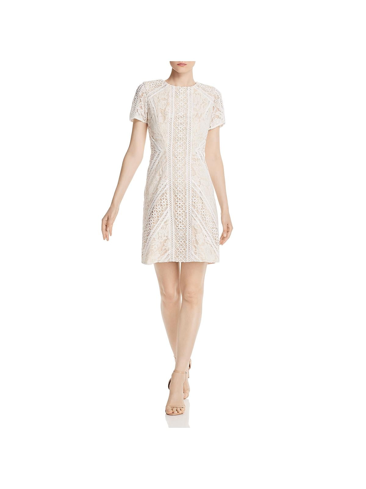 Womens Floral Lace Cocktail Dress Ivory ...